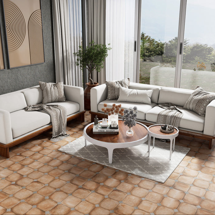 Laverton Porcelain Octagon Natural with Taco Grafito Tile Matte 2