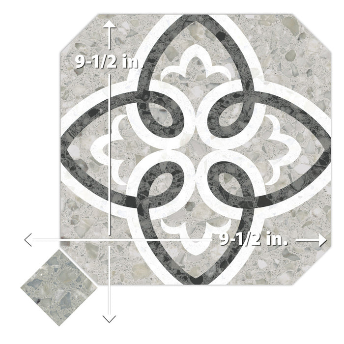 Riviera Porcelain Octagon Garde Gris with Taco Verde Tile Matte 7
