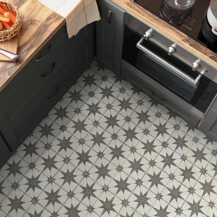 Kings Porcelain Star Supernova Nero Tile Matte 6