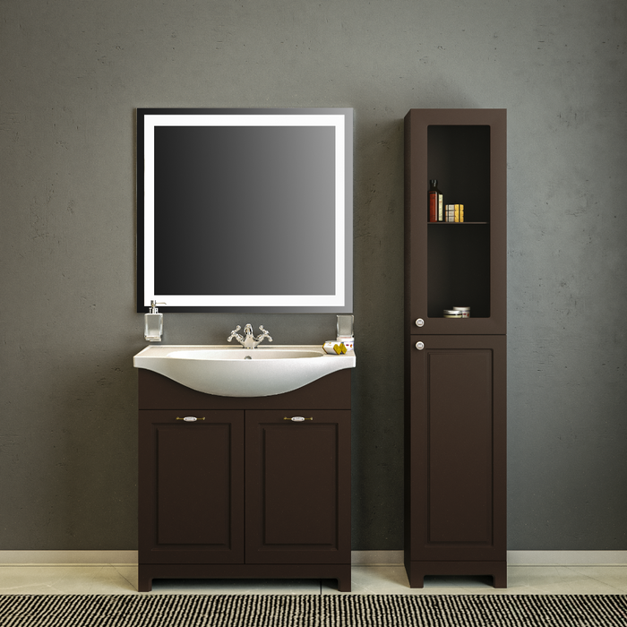 Classic Wood Brown Matte Bathroom Vanity Brown Matte 2
