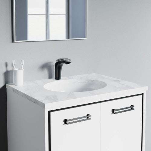 Chrome / Black Brass Bathroom Faucet 5