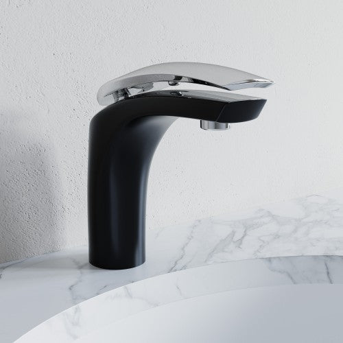 Chrome / Black Brass Bathroom Faucet 4