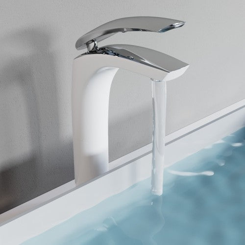 Chrome / White Brass Bathroom Faucet 1