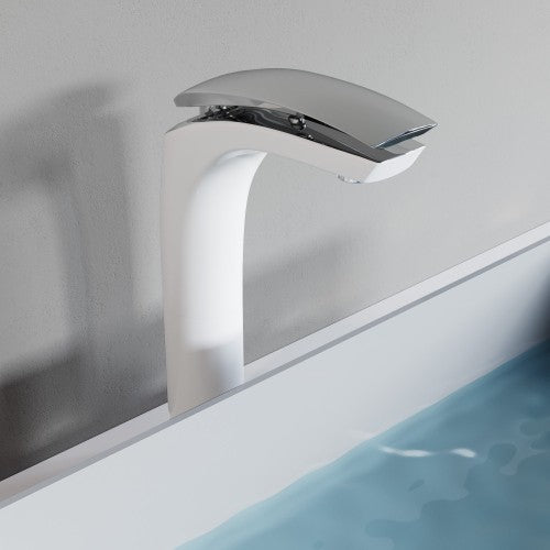 Chrome / White Brass Bathroom Faucet 2