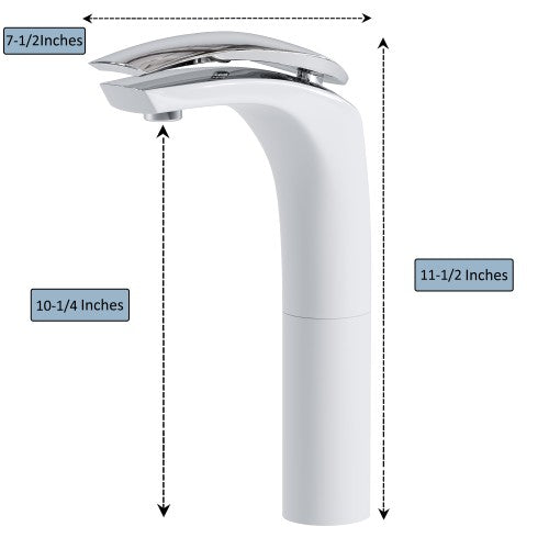 Chrome / White Brass Bathroom Faucet 6