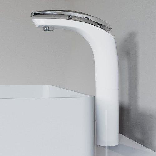 Chrome / White Brass Bathroom Faucet 4
