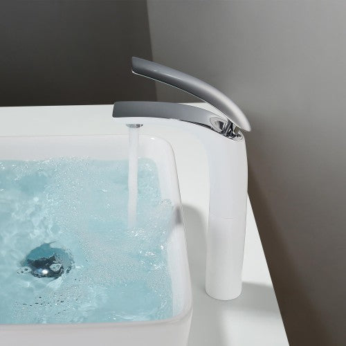 Chrome / White Brass Bathroom Faucet 3