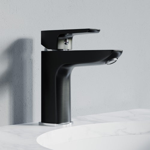 Chrome / Black Brass Bathroom Faucet 6