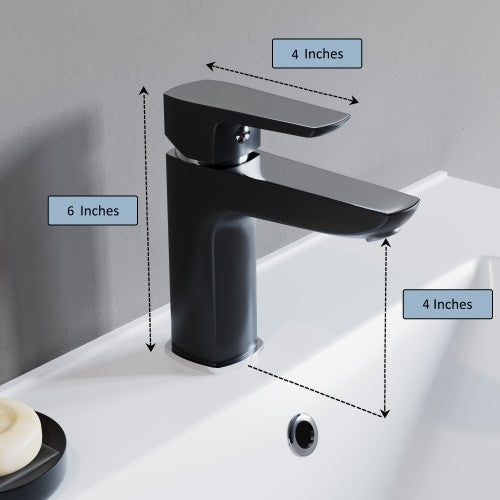 Chrome / Black Brass Bathroom Faucet 8