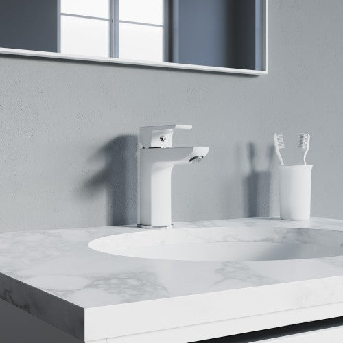 Chrome / White Brass Bathroom Faucet 5