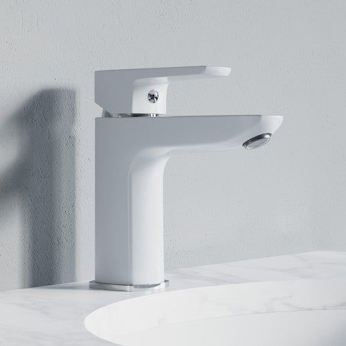Chrome / White Brass Bathroom Faucet 3