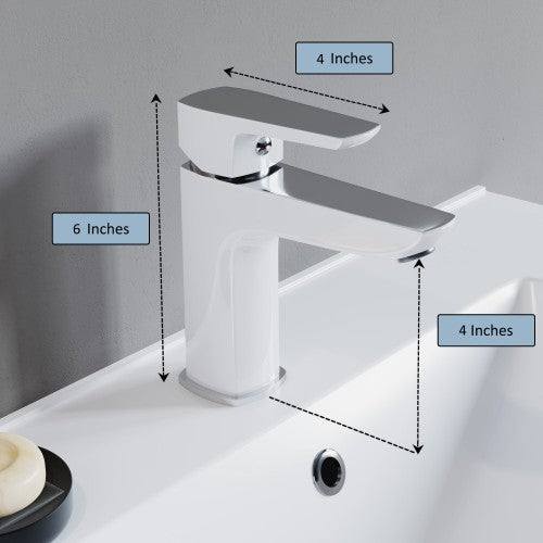 Chrome / White Brass Bathroom Faucet 7