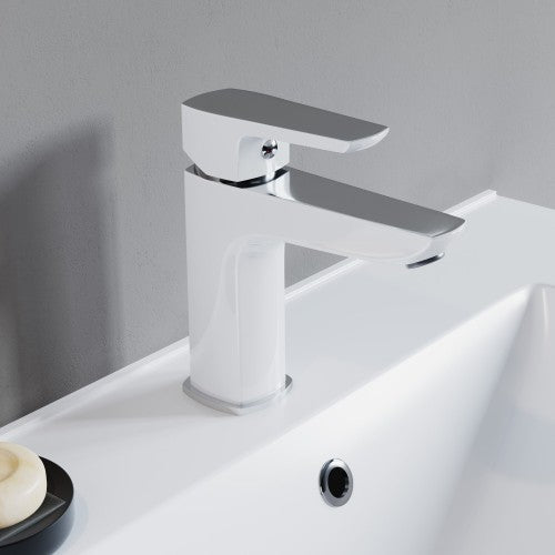 Chrome / White Brass Bathroom Faucet 2
