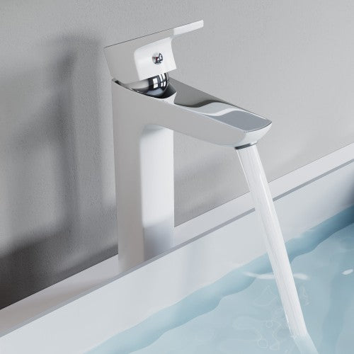 Chrome / White Brass Bathroom Faucet 1