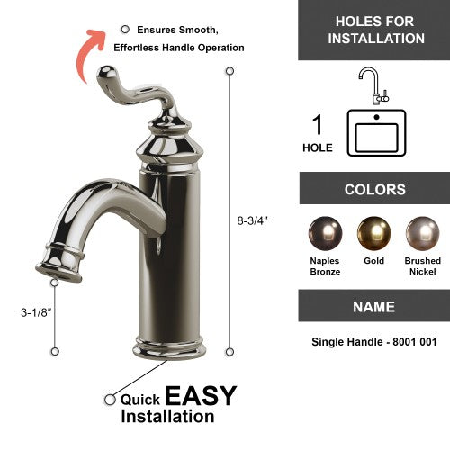 Brushed Nickel Brass Bathroom Faucet 2