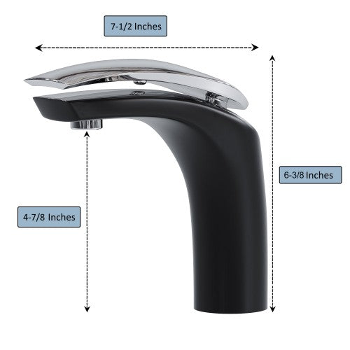 Chrome / Black Brass Bathroom Faucet 6