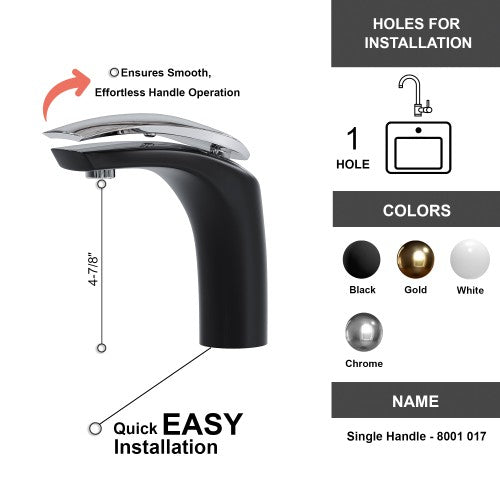 Chrome / Black Brass Bathroom Faucet 8