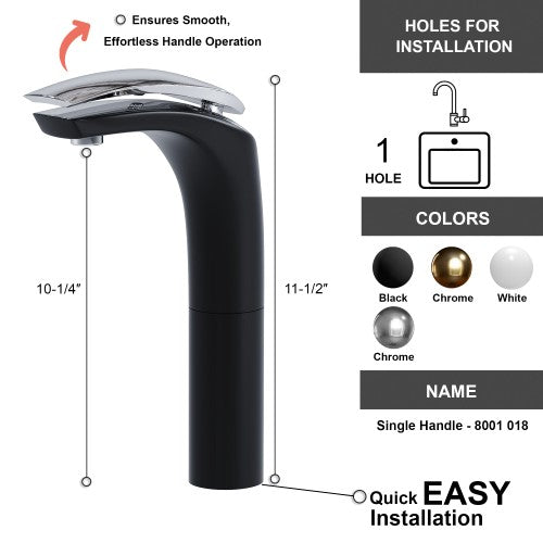 Chrome / Black Brass Bathroom Faucet 8