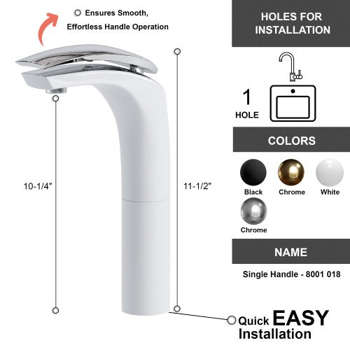 Chrome / White Brass Bathroom Faucet 7