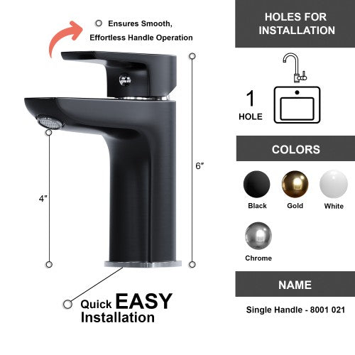 Chrome / Black Brass Bathroom Faucet 9