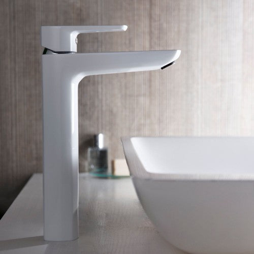 Chrome / White Brass Bathroom Faucet 4