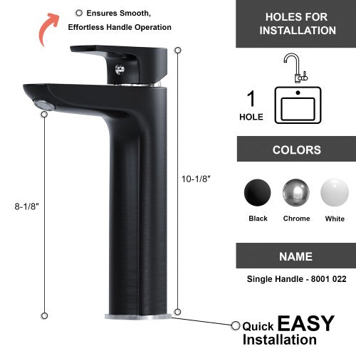Chrome / Black Brass Bathroom Faucet 8