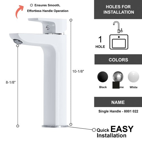 Chrome / White Brass Bathroom Faucet 8
