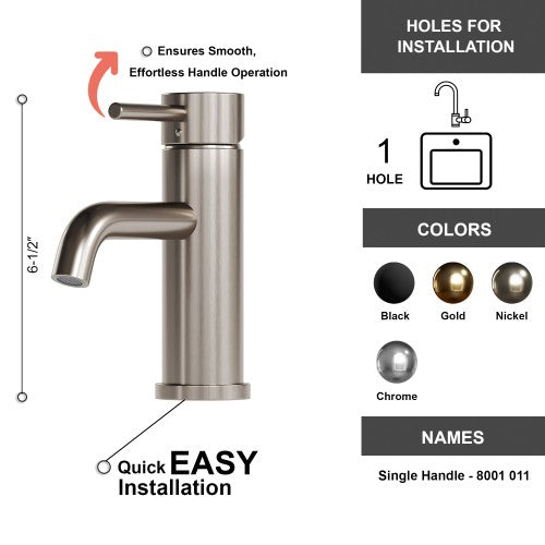 Brushed Nickel Brass Bathroom Faucet 7