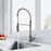 Brushed Nickel Brass Kitchen Faucet 1