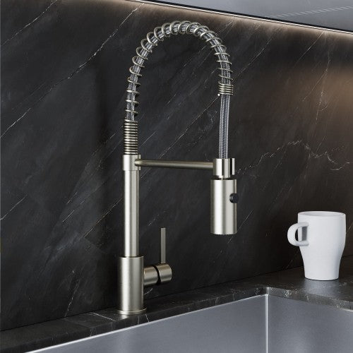 Brushed Nickel Brass Kitchen Faucet 3
