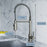 Brushed Nickel Brass Kitchen Faucet 4