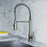 Brushed Nickel Brass Kitchen Faucet 8