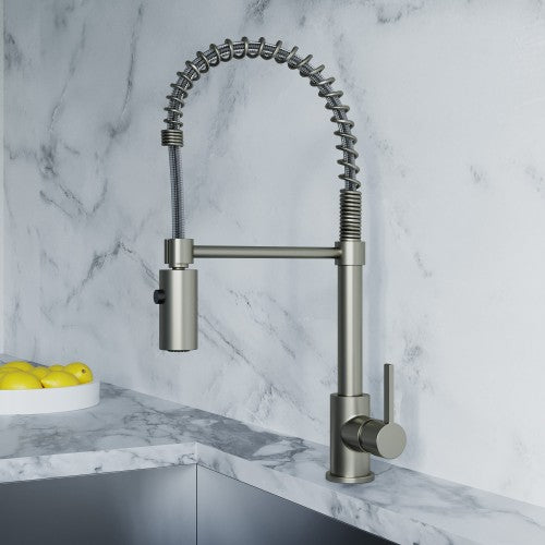 Brushed Nickel Brass Kitchen Faucet 8