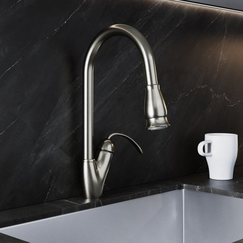 Brushed Nickel Brass Kitchen Faucet 3