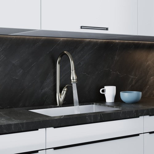 Brushed Nickel Brass Kitchen Faucet 4