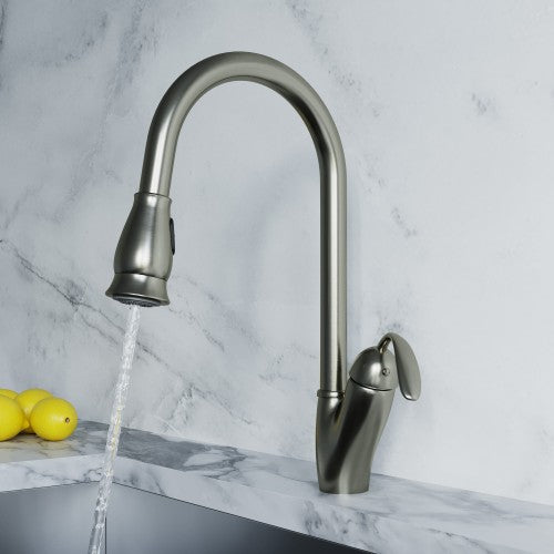 Brushed Nickel Brass Kitchen Faucet 5