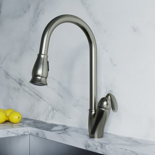 Brushed Nickel Brass Kitchen Faucet 2
