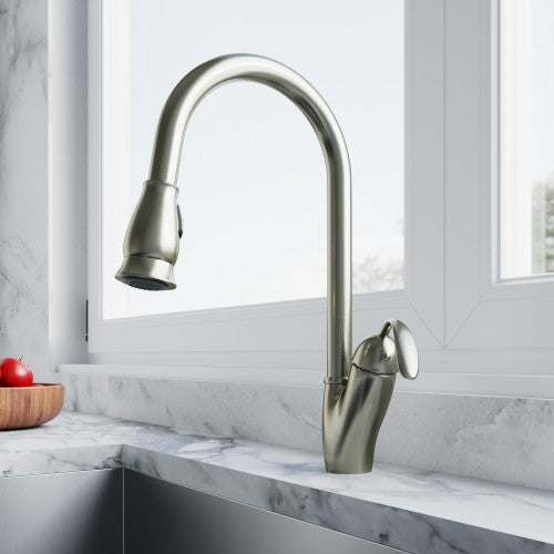 Brushed Nickel Brass Kitchen Faucet 6
