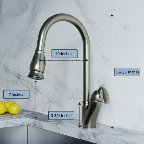 Brushed Nickel Brass Kitchen Faucet 8