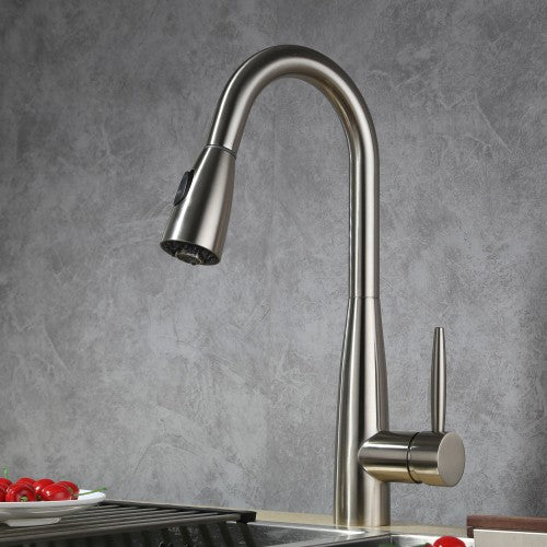 Brushed Nickel Brass Kitchen Faucet 3