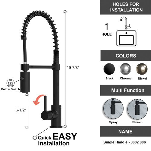 Black Brass Kitchen Faucet 9