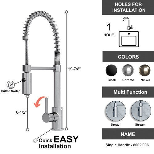 Chrome Brass Kitchen Faucet 9