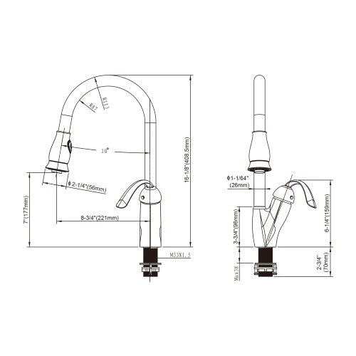 Brushed Nickel Brass Kitchen Faucet 9