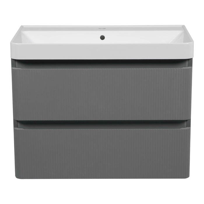 Luxury Wood Gray Matte Bathroom Vanity Gray Matte 4