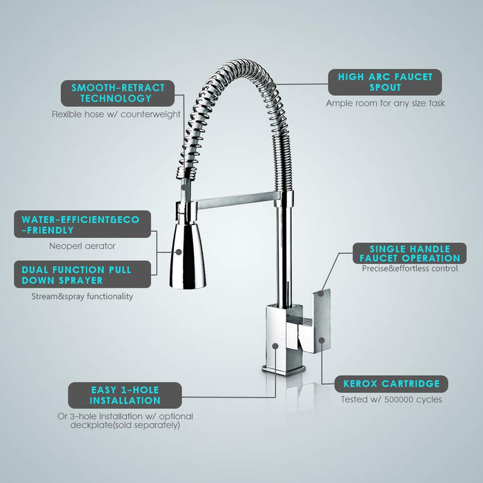 Chrome Brass Kitchen Faucet