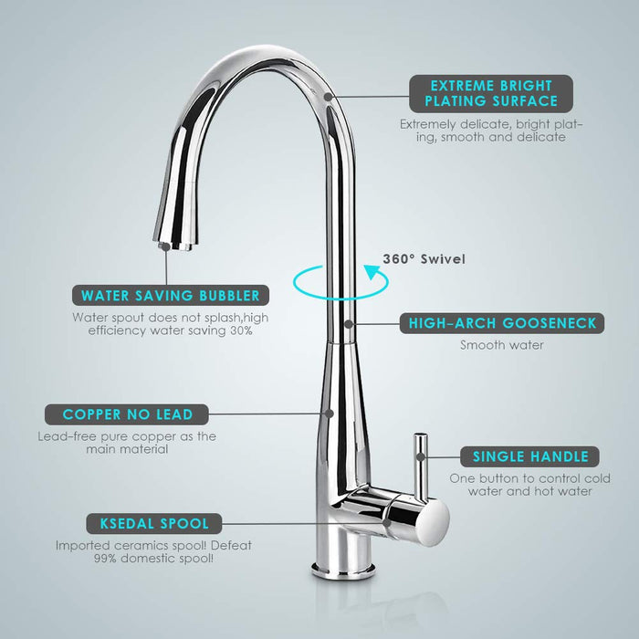 Chrome Brass Kitchen Faucet