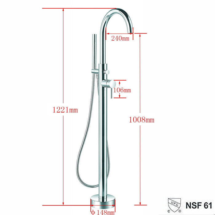 Chrome Brass Bathtub Faucet