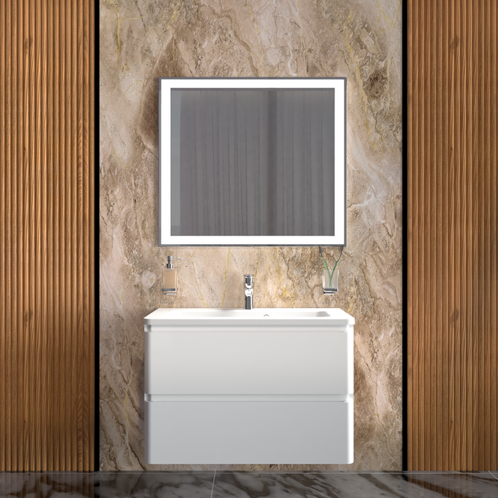 Comfort Wood White Glossy Bathroom Vanity White Glossy 2
