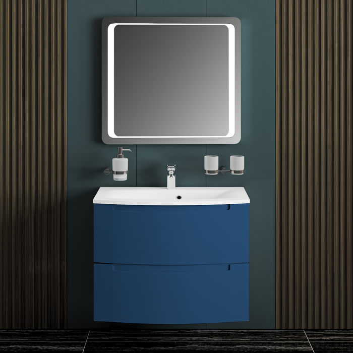 Delux Wood Blue Matte Bathroom Vanity Blue Matte 2