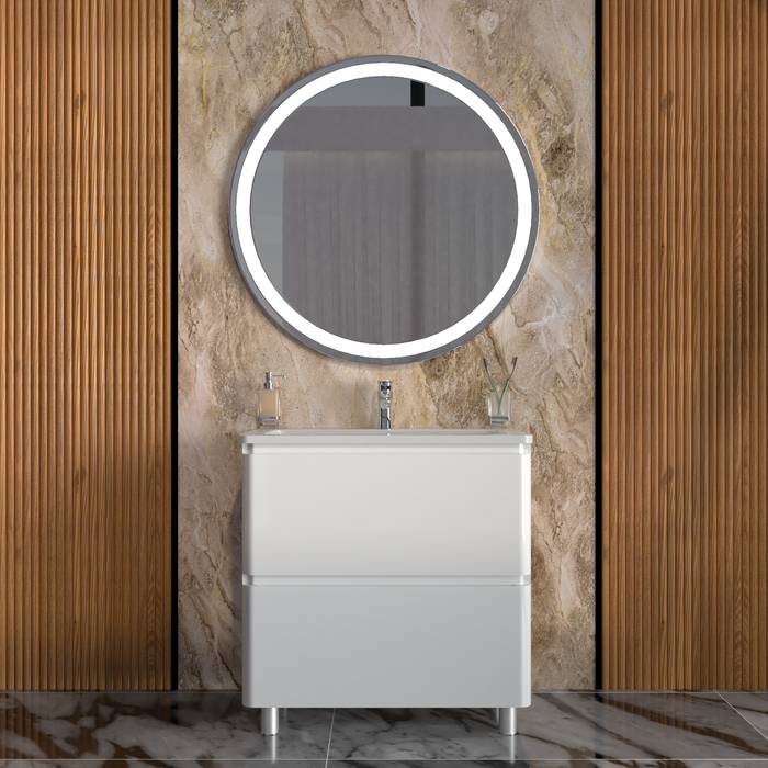 Comfort Wood White Glossy Bathroom Vanity White Glossy 2